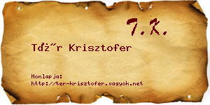Tér Krisztofer névjegykártya